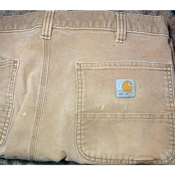 👖 Carhartt Men's Rugged Flex Relaxed Fit Cotton Duck Work Pants Tan 36x32 - Picture 4 of 5